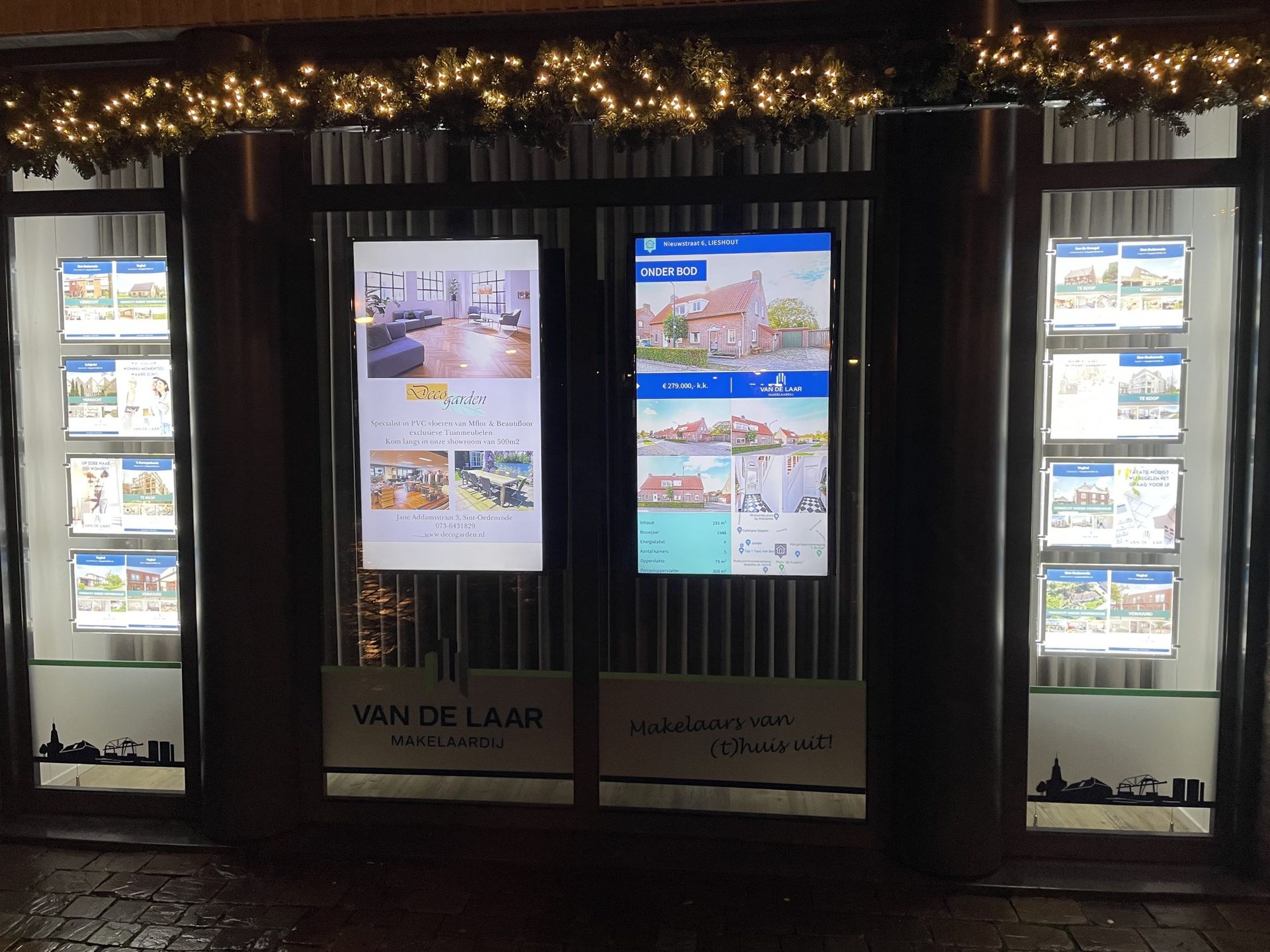 Makelaardij Van de Laar: opvallende raamschermen en interactief vergaderen - projectfoto 1