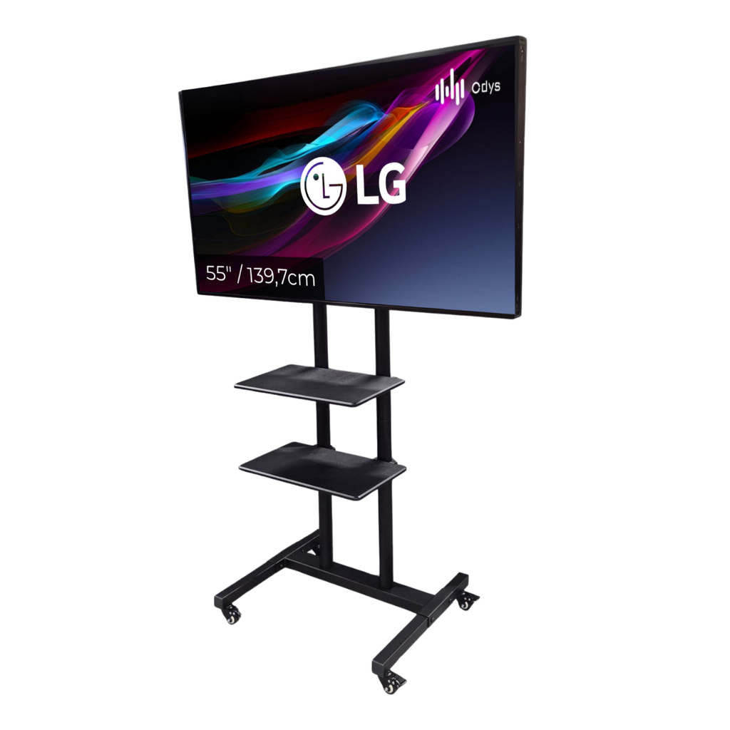 LG 55 inch High Brightness reclame monitor met trolley set