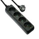 EMhub stekkerdoos zwart 4-voudig - 5 m