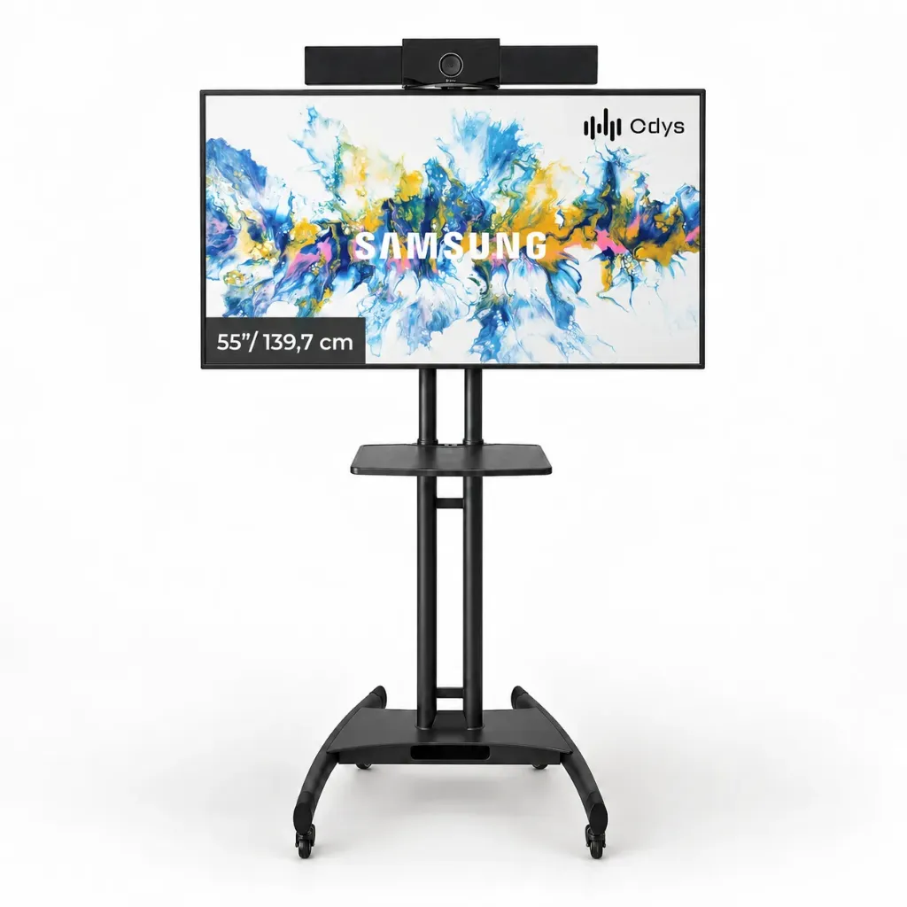 Samsung PH55F 55 inch op Odys trolley met Poly Studio USB – complete set