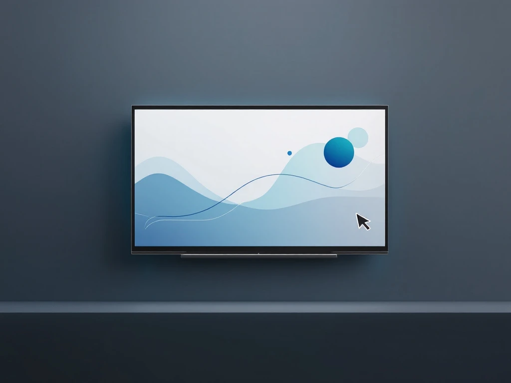 Interactief digibord met geometrische PowerPoint-elementen in groene en blauwe Odys-kleuren tegen gradiënt achtergrond