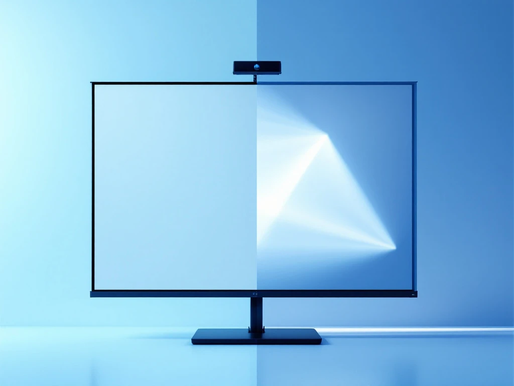 Moderne digitale whiteboard met helder touchscreen naast traditionele projector met lichtstraal in split-screen vergelijking