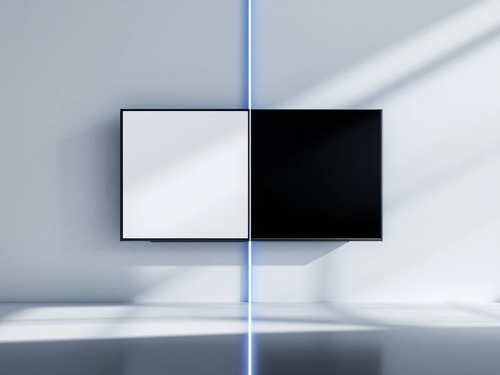 interactief-whiteboard-vs-tv-vergelijking-schermen.jpg Interactief smartboard en flatscreen-tv naast elkaar, smartboard toont educatieve interface, tv entertainment-inhoud