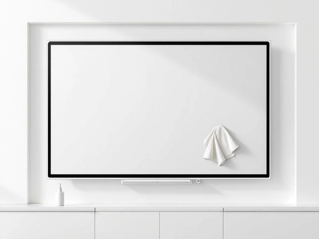 Schoon wit interactief digitaal schoolbord met microvezeldoek en milieuvriendelijke schoonmaakspray