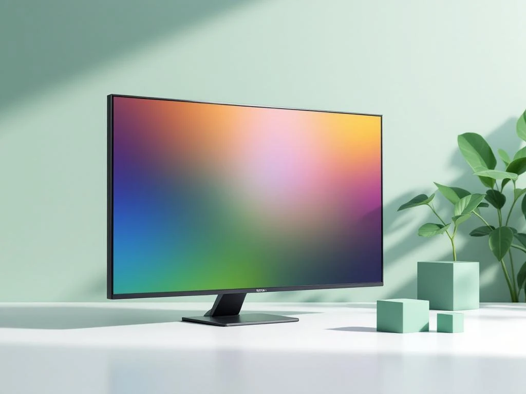 Gereviseerd presentatiescherm met kleurrijke gradaties en groene prijslabels op witte ondergrond