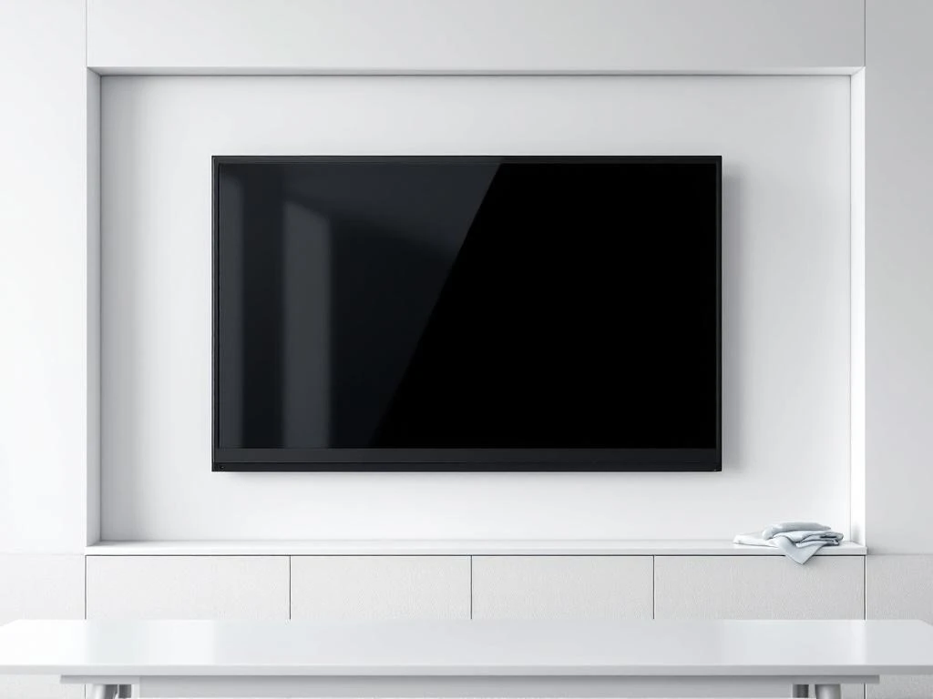 90-inch interactief touchscreen wordt schoongemaakt met microvezeldoek in moderne klaslokaal met witte muur